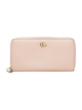 Gucci Shell pink leather GG Marmont long wallet