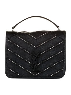 Saint Laurent Black leather studded Niki crossbody bag