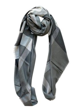 Burberry Grey House Check silk-modal scarf