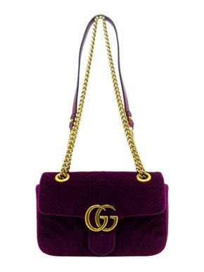 Gucci Purple velvet GG Marmont bag