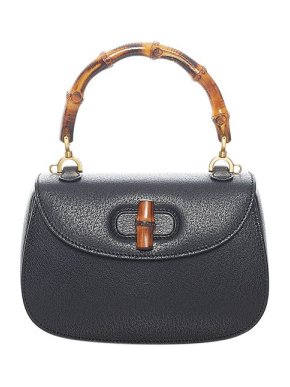 Gucci Black leather Bamboo Night bag