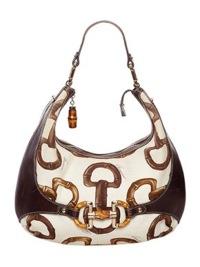 Gucci Vintage horsebit canvas Amalfi hobo bag