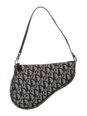 Dior Vintage navy Oblique jacquard mini Saddle bag