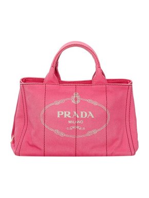 Prada Pink canvas Canapa Logo tote bag