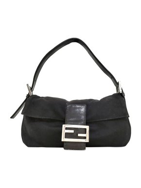Fendi Vintage black cotton Mamma baguette