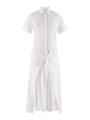 Rosetta Getty White Wrap Shirt Dress