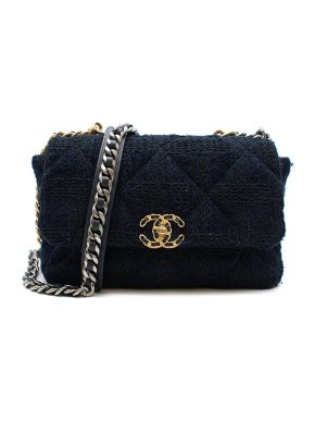 Chanel Navy tweed large 19 bag