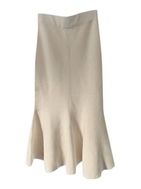 Iris And Ink Cream merino wool peplum hem skirt