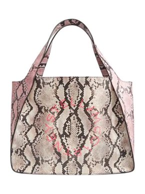 Stella McCartney Pink Logo Snake Print Faux Leather Tote