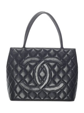 Chanel Black Caviar leather Medallion tote bag