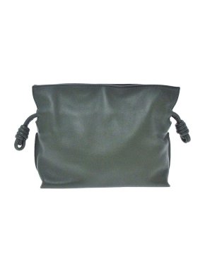 Loewe Green leather Flamenco Knot clutch bag