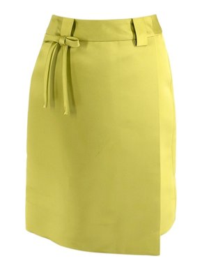 Prada Lime Green Silk Wrap Mini Skirt