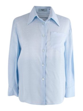 Prada Light blue logo-jacquard silk blouse