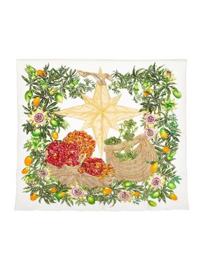 Hermes Multicolour Passiflores printed silk twill scarf 90
