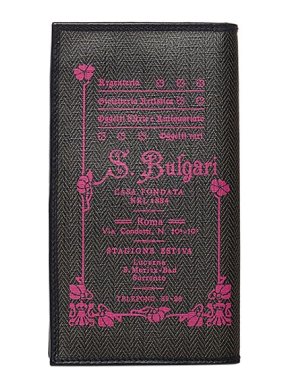 Bvlgari Black canvas Elettra Collezione long wallet