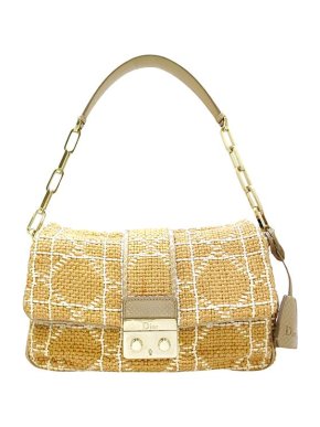 Dior Light beige Cannage tweed New Lock bag