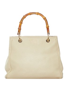 Gucci Ivory leather Bamboo Shopper tote bag