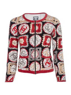 Chanel Identification multicolour crochet trompe l'oeil zip top