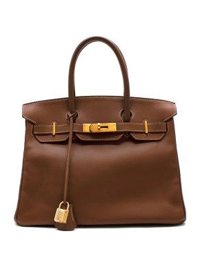 Hermes Vintage tan-brown leather Birkin 30 GHW