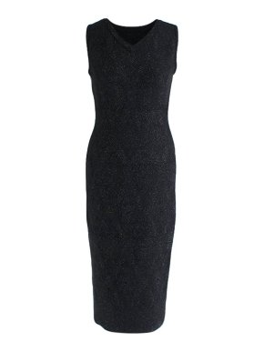 Alaia Black & silver lurex stretch-knit sheath dress