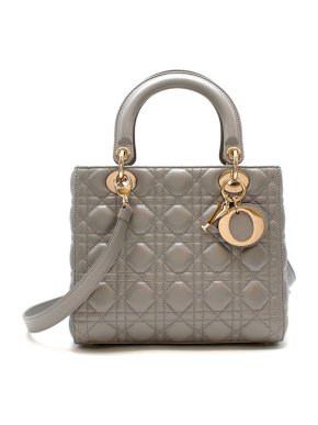 The Lady Dior Steel Gray Cannage Lambskin Bag