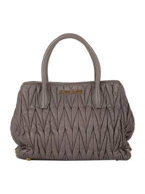 Miu Miu Grey matelasse leather tote bag
