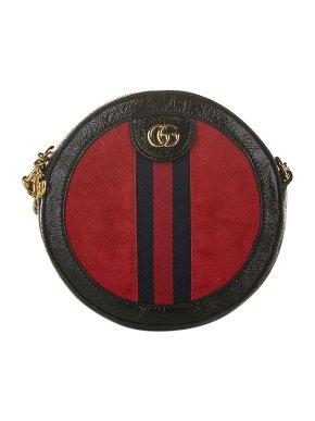 Gucci Red suede & black leather mini Ophidia bag