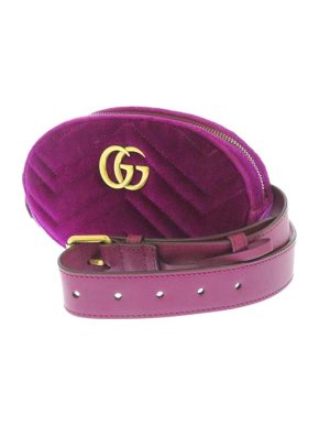 Gucci Fuchsia velvet GG Marmont belt bag
