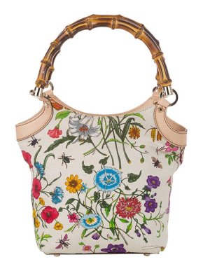 Gucci Flora canvas Bamboo handle bag