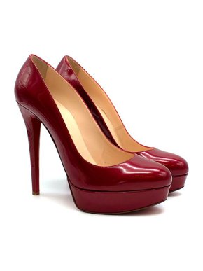 Christian Louboutin Red patent leather Bianca 140 platform heeled pumps