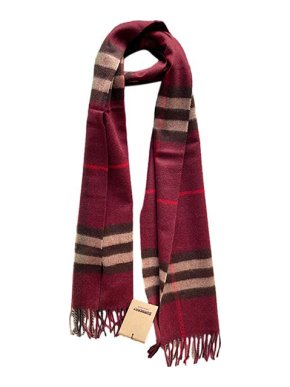 Burberry Burgundy classic check cashmere scarf