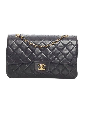 Chanel Black lambskin leather small Double Flap bag