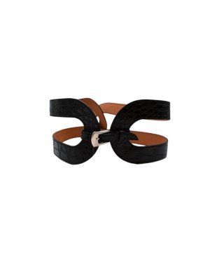 Maison Vaincourt Black crocodile waspie belt 75 - no cites