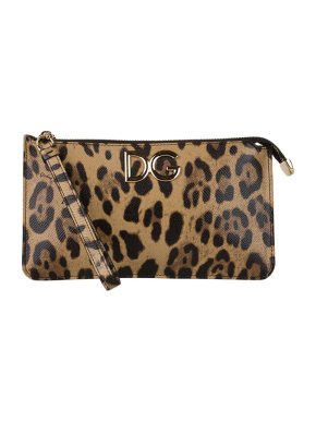 Dolce & Gabbana Leopard print leather clutch bag