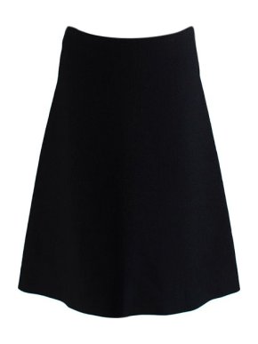 Scanlan Theodore black stretch-knit A-line skirt