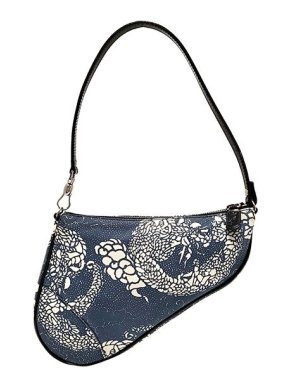 Dior Vintage dragon printed canvas mini Saddle bag