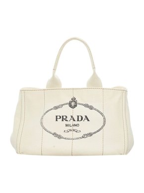 Prada White canvas Canapa Logo tote bag