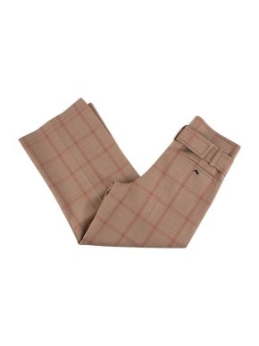 Marni beige windowpane check woolen trousers