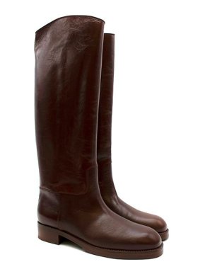 Chanel Burgundy Distressed Glossy Lambskin CC Knee Boots