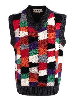 Marni Multicolour wool-blend patchwork knitted vest