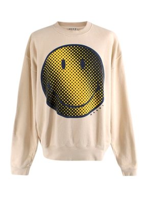 Marni beige cotton jersey smiley sweatshirt