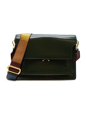 Marni Dark green glossy leather Trunk bag