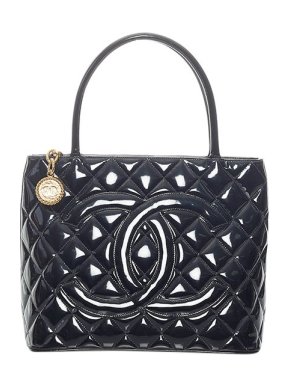 Chanel Medallion Patent Leather Tote Bag