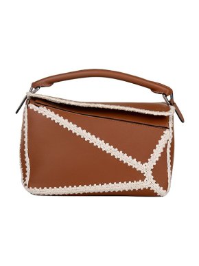 Loewe Tan leather blanket stitch Puzzle bag