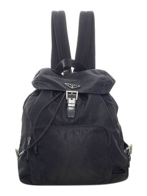 Prada Black nylon Tessuto drawstring backpack