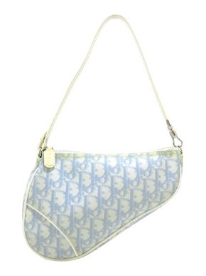 Dior Vintage blue Oblique canvas mini Saddle bag