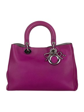 Fuchsia leather Diorissimo tote bag