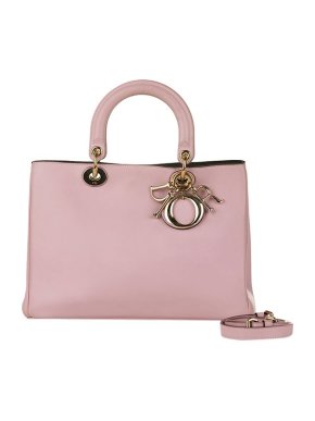 Sugar-pink leather Diorissimo tote bag