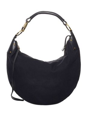 Gucci Vintage black canvas Half Moon hobo bag