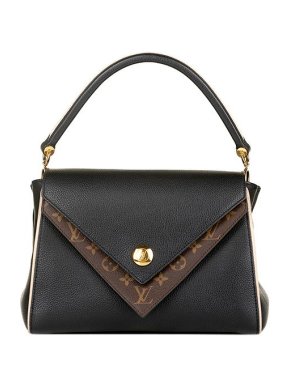 Louis Vuitton Monogram canvas & black leather Double V bag